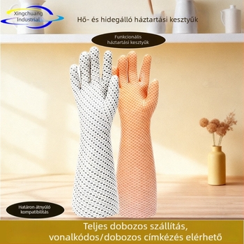 Élelmiszer-minőségű szilikon sütőkesztyűk, vastagított kivitelben, hőálló 100°C-ig, sütéshez és mosogatáshoz