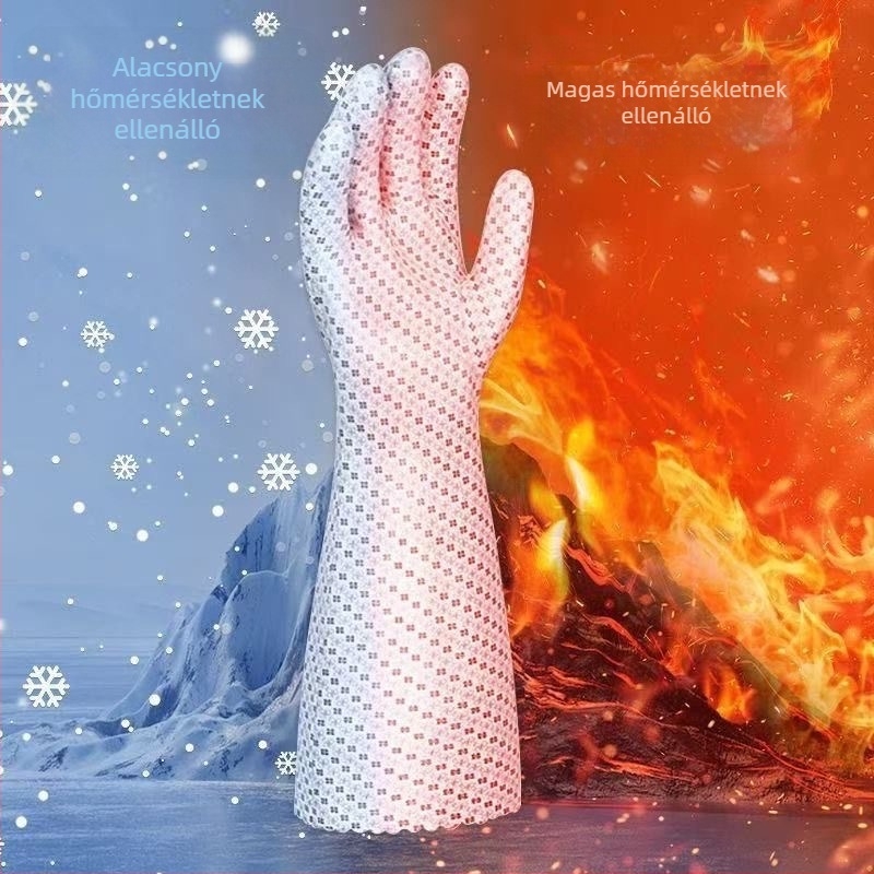Élelmiszer-minőségű szilikon sütőkesztyűk, vastagított kivitelben, hőálló 100°C-ig, sütéshez és mosogatáshoz
