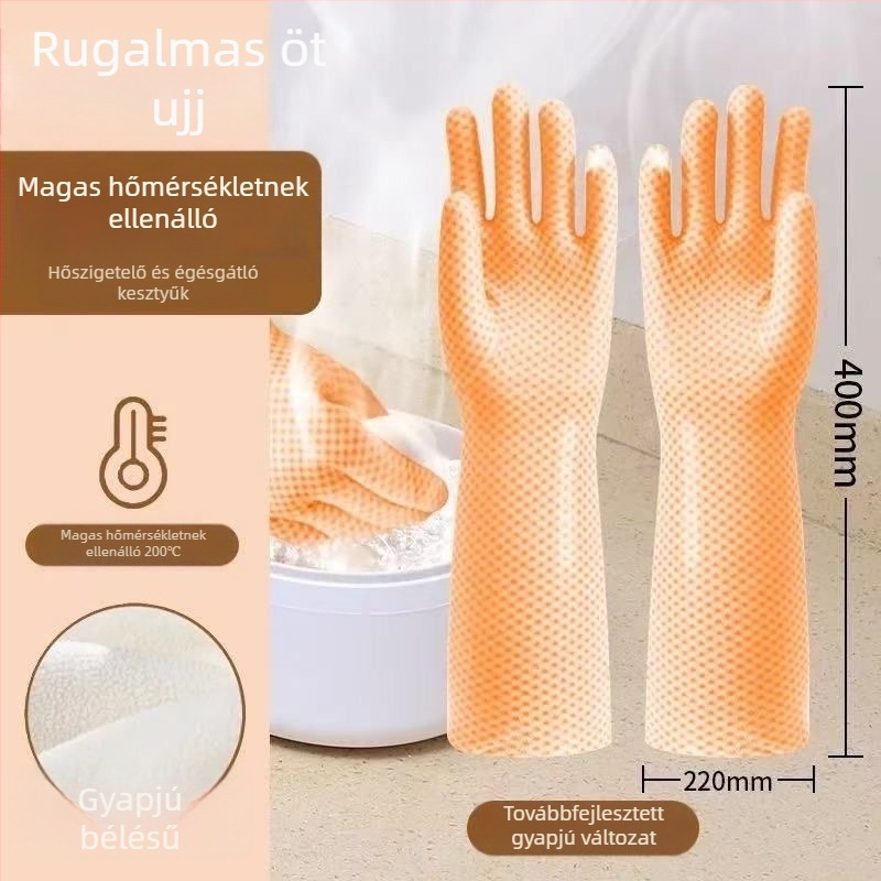Élelmiszer-minőségű szilikon sütőkesztyűk, vastagított kivitelben, hőálló 100°C-ig, sütéshez és mosogatáshoz
