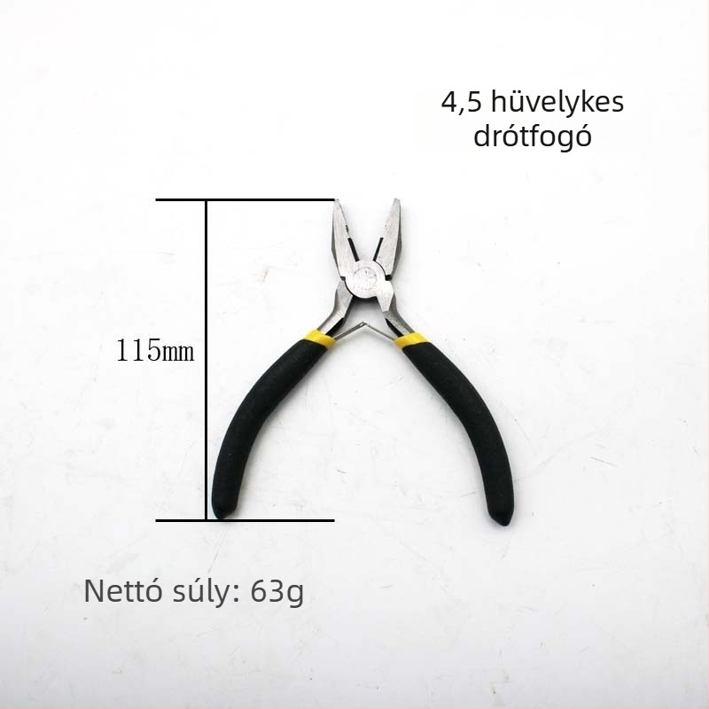 4,5 hüvelykes mini fogó, 8 részes készlet fekete-sárga markolattal, többfunkciós kéziszerszámok, diagonális vágó fogó, tűorrú fogó, síkorrú fogó