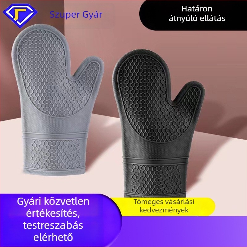 Szilikon méhsejt mintás kesztyű sütéshez a konyhában, hővédő