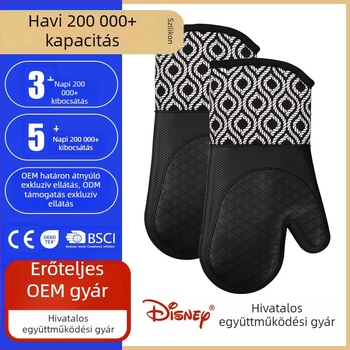 Kötél mintázatú szilikon kesztyű mikrohullámú sütőhöz, égésvédő, csúszásmentes, hőszigetelő, élelmiszerbiztonságú, nagy hőállóságú