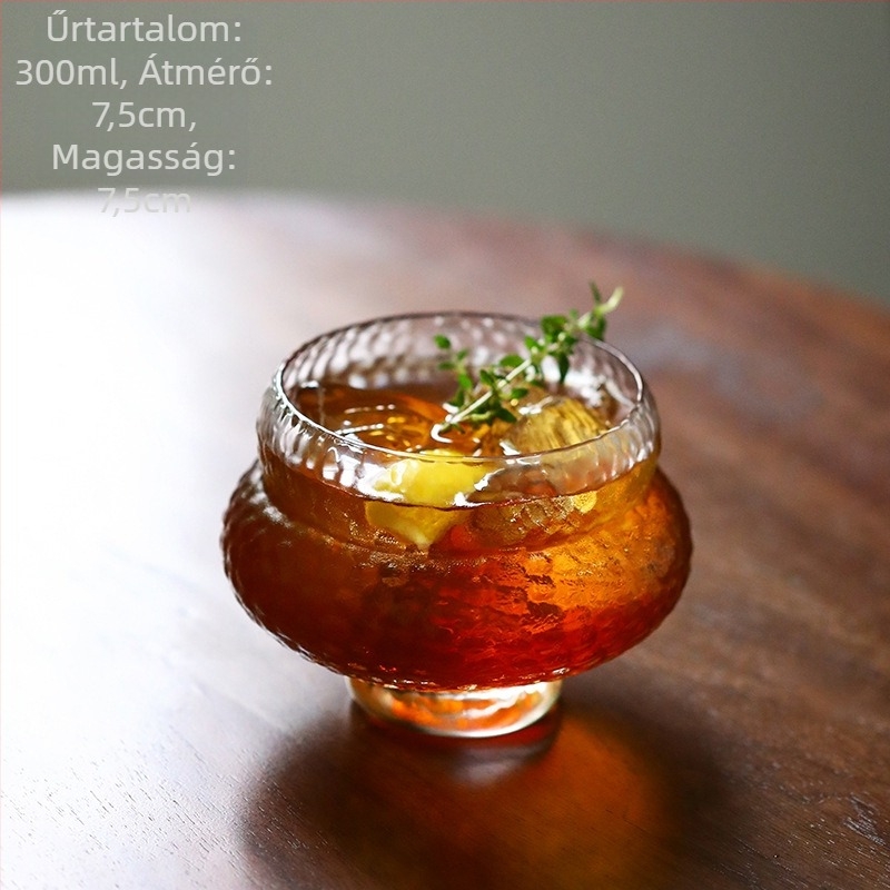 Retro stílusú üvegpohár hideg italokhoz, kávéhoz és koktélokhoz, 301–400 ml