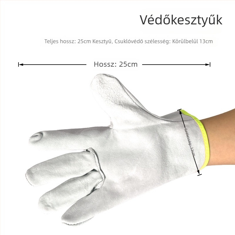 Hegesztőkesztyűk meleg béléses, tűzálló cérna, pamut töltet, kopásálló, hőszigetelt, nagy hőmérséklet elleni ellenálló, báránybőr, munkavédelmi kesztyű