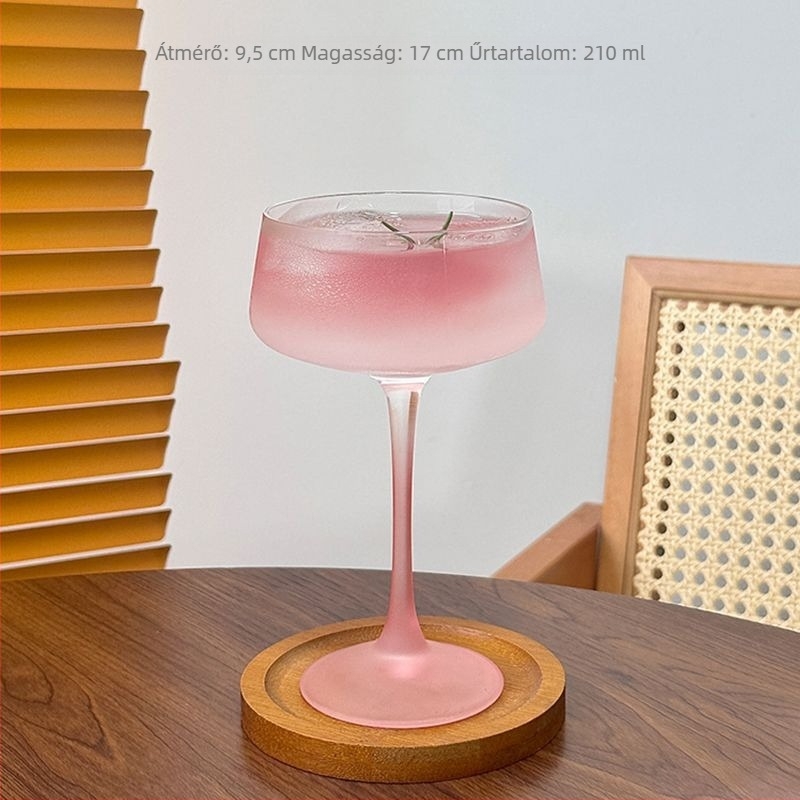 Francia stílusú rózsaszín magas martini pohár otthoni használatra