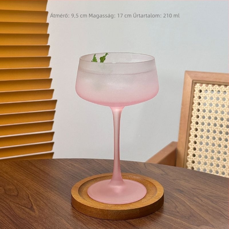 Francia stílusú rózsaszín magas martini pohár otthoni használatra