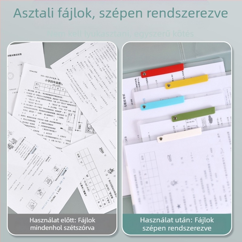 Kreatív dupla rudás irattartó diákoknak, oldalsó zárófüllel, A4 méret, színes irodai rendező