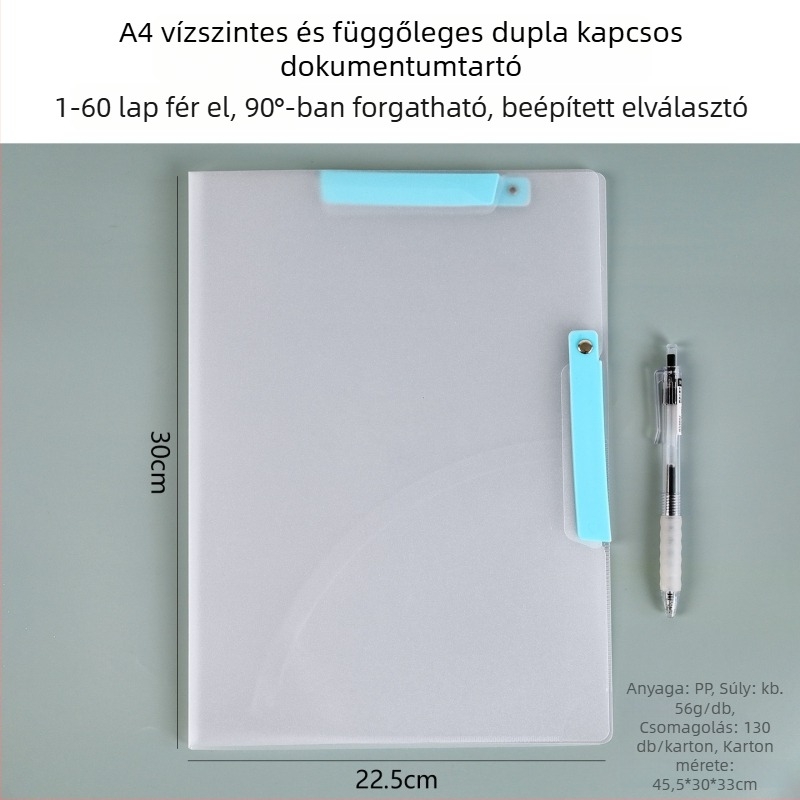Kreatív dupla rudás irattartó diákoknak, oldalsó zárófüllel, A4 méret, színes irodai rendező