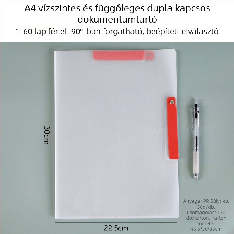 Kreatív dupla rudás irattartó diákoknak, oldalsó zárófüllel, A4 méret, színes irodai rendező