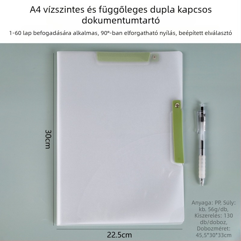Kreatív dupla rudás irattartó diákoknak, oldalsó zárófüllel, A4 méret, színes irodai rendező