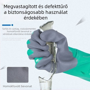 Nitril olaj- és sav-bázisálló, hosszított ipari kopásálló kesztyűk, csúszásmentes és vízálló a vízi termékek feldolgozásához