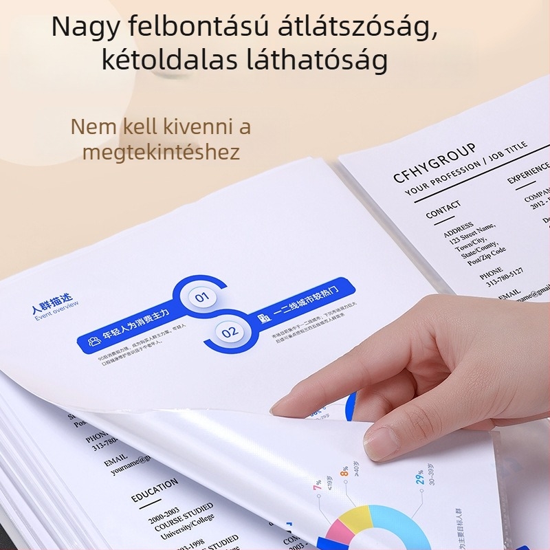 Retro A4-es mappa kemény borítású, átlátszó betétekkel, dokumentumok és kotta tárolására, adatok tárolására szolgáló táska