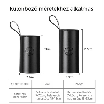Hordozható szigetelt pohárvédő kültéri használatra, univerzális méret, ütésálló védőhüvely üvegpoharakhoz és vízpalackokhoz, hordtáskával
