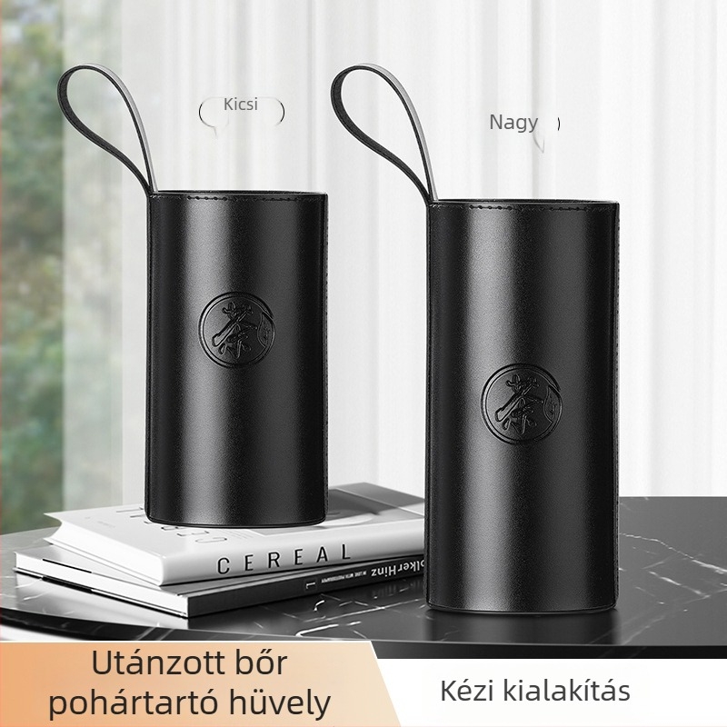 Hordozható szigetelt pohárvédő kültéri használatra, univerzális méret, ütésálló védőhüvely üvegpoharakhoz és vízpalackokhoz, hordtáskával