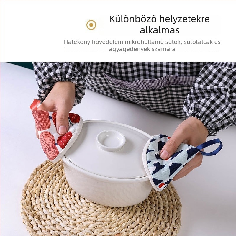 Pamutból készült hőálló konyhai kesztyű rajzolt mintával