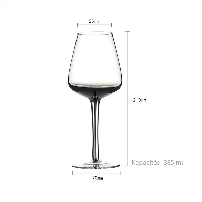 Vörösboros pohár kristályüvegből, modern minimalistikus stílus, 401–500 ml kapacitás.