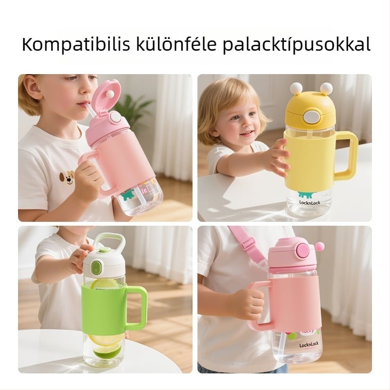 Gyerekeknek kész szilikon hőszigetelt palacktok fogantyúval