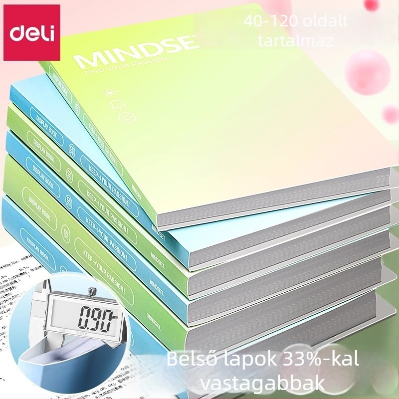 Deli A4 dokumentum mappa átlátszó betétekkel, több rétegű fájl rendező