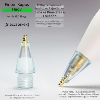 Apple Pencil-hez illeszkedő kopásálló fém heg, vékony tök alakú csúccsal íráshoz