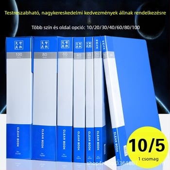 A4-es mappa beilleszthető zsebekkel, több rétegű dokumentumtartó, műanyag