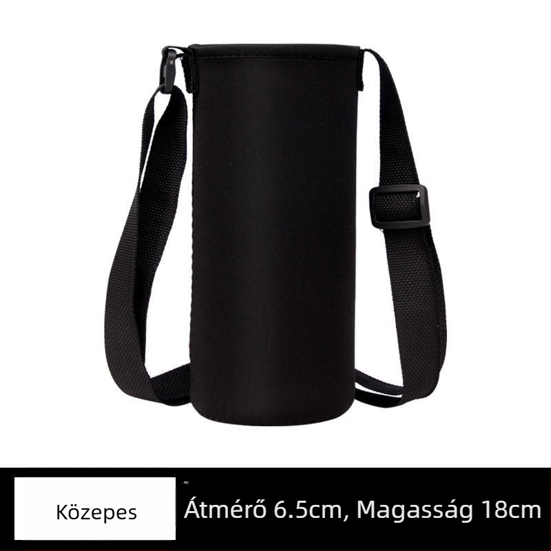 Általános termosz pohárvédő tok, keresztpántos vagy kézi hordozásra, rugalmas szigetelés, 500 ml