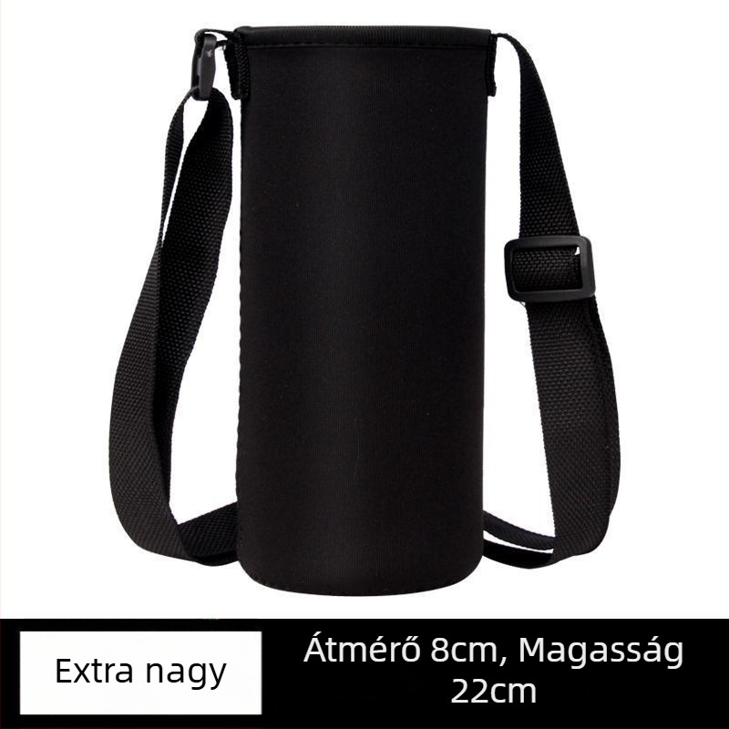 Általános termosz pohárvédő tok, keresztpántos vagy kézi hordozásra, rugalmas szigetelés, 500 ml