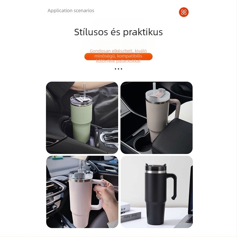 Átlátszó műanyag kupak autó pohárhoz 20oz/30oz, nyomófedél és fedél szívószálhoz