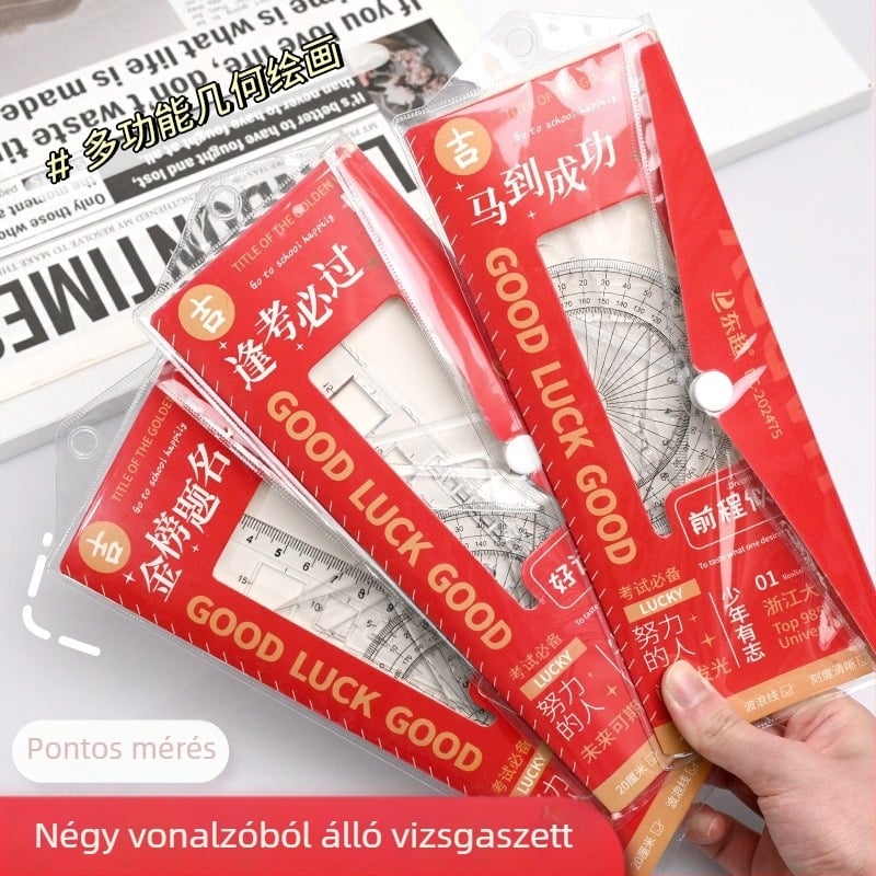 Xiaomeng DPTC-38 20 cm-es vonalzó készlet – műanyag mérő- és rajzeszközök diákoknak