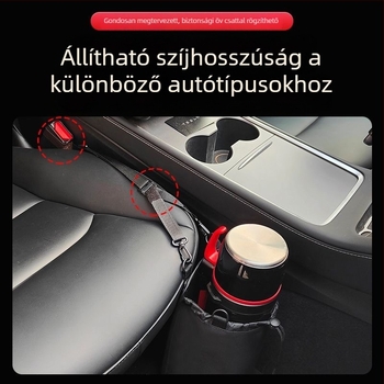 Autóba szerelhető vízpalacktartó pohártartóval és termosz