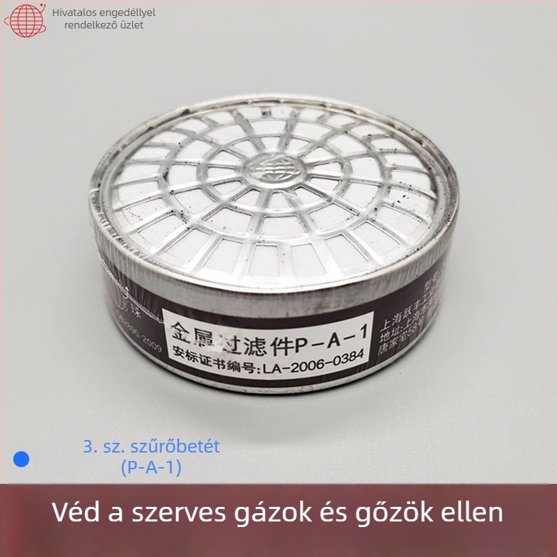 Earth 2001/2008 gázmaszk fém szűrődobozzal, ipari védő félmaszk