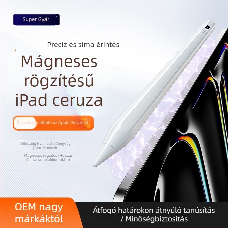 3 LED-es energia kijelzővel rendelkező mágneses kapacitív stylus iPadhez – rajzoláshoz és íráshoz