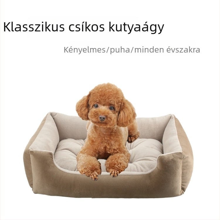 Négyszögletes plüss fekhely kutyáknak és macskáknak, őszi-téli kényelem, minden méretű háziállat számára