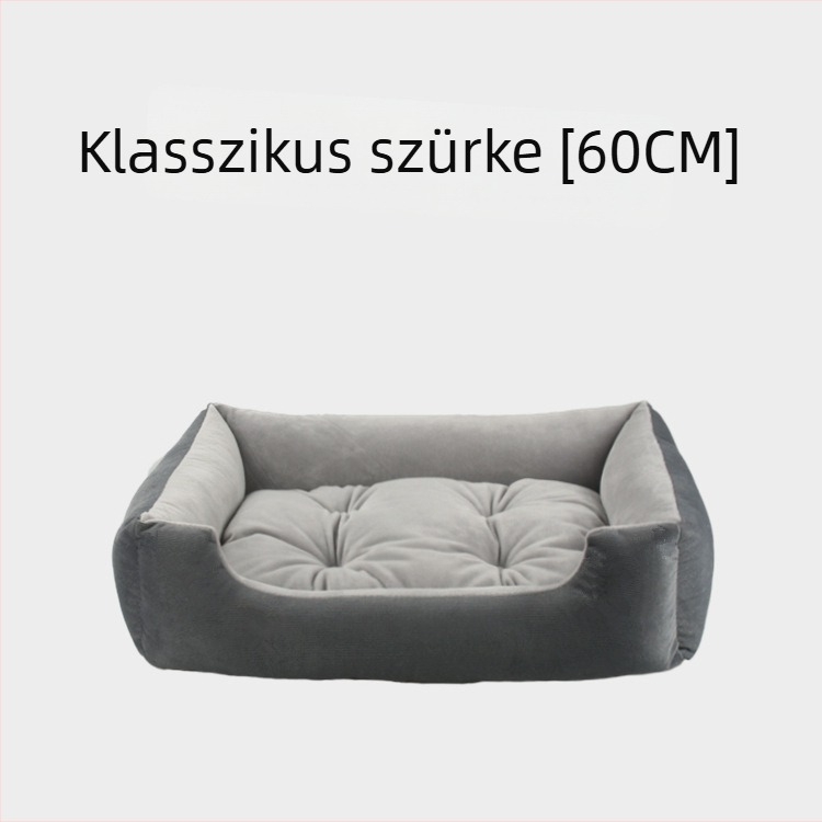 Négyszögletes plüss fekhely kutyáknak és macskáknak, őszi-téli kényelem, minden méretű háziállat számára