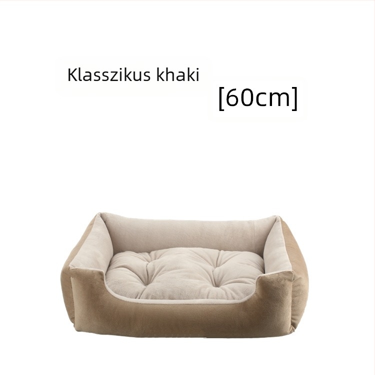 Négyszögletes plüss fekhely kutyáknak és macskáknak, őszi-téli kényelem, minden méretű háziállat számára