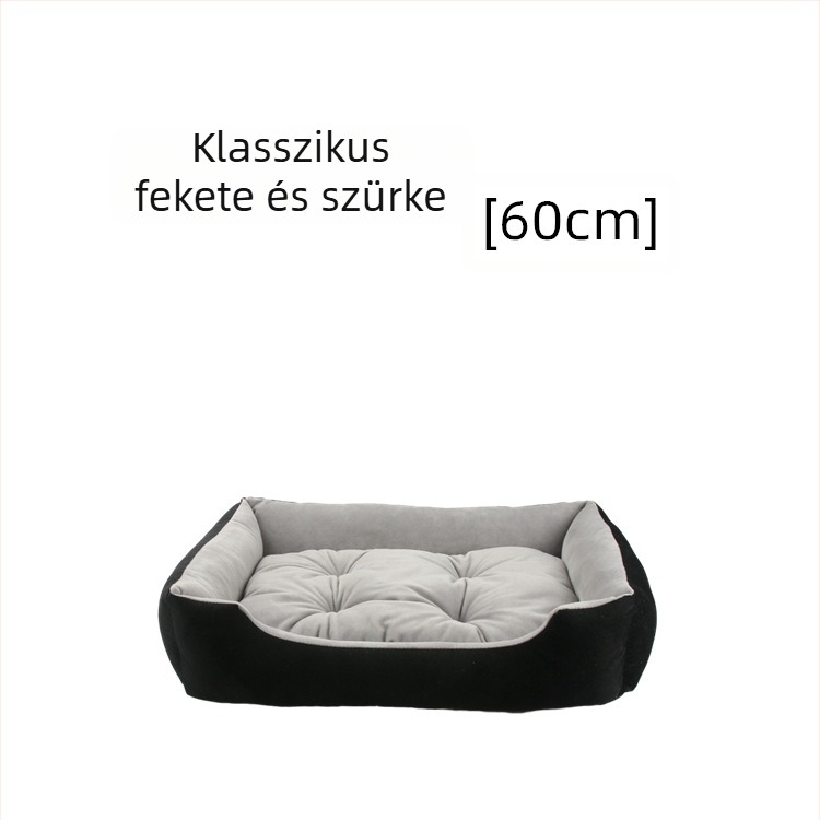 Négyszögletes plüss fekhely kutyáknak és macskáknak, őszi-téli kényelem, minden méretű háziállat számára