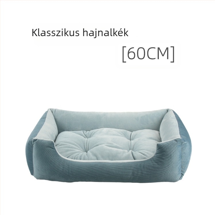 Négyszögletes plüss fekhely kutyáknak és macskáknak, őszi-téli kényelem, minden méretű háziállat számára