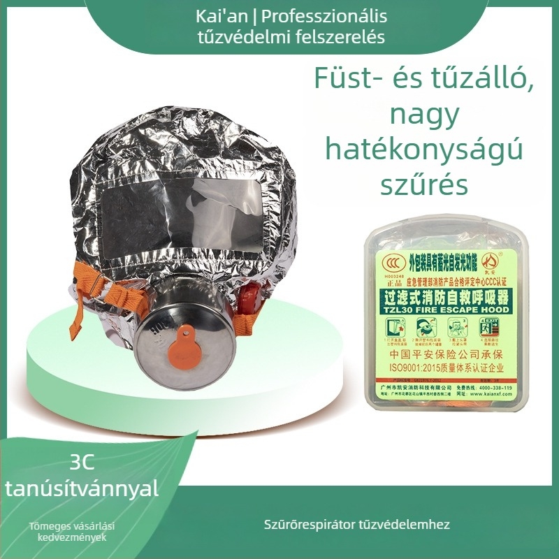 Kay Ann TZL30 Gyerekeknek szánt tűzvédelmi gázmaszk szűrővel és önmentő légzőkészülékkel