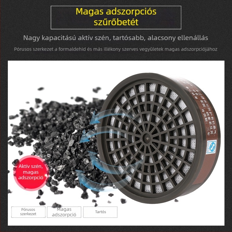 Songgong 2103 gázmaszk permetezéshez és hegesztéshez, félarcú ipari gumimaszk, por- és vírusvédelmi maszk