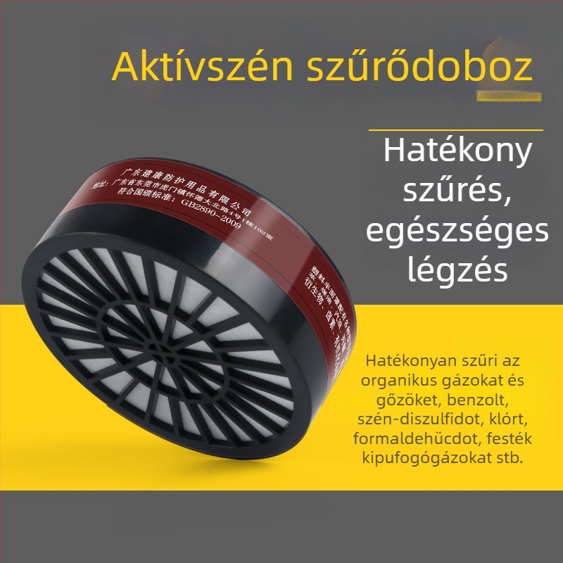 8200 szilikon gázmaszk aktív szén szűrővel, festéshez, növényvédőszerekhez, vegyi gázokhoz és ipari porhoz