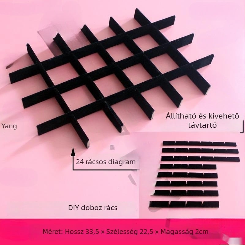 DIY ékszerdoboz hálós rekeszekkel, kézzel készített tevékenység tábla hálós bevonattal, belső tálca és kártyatartó