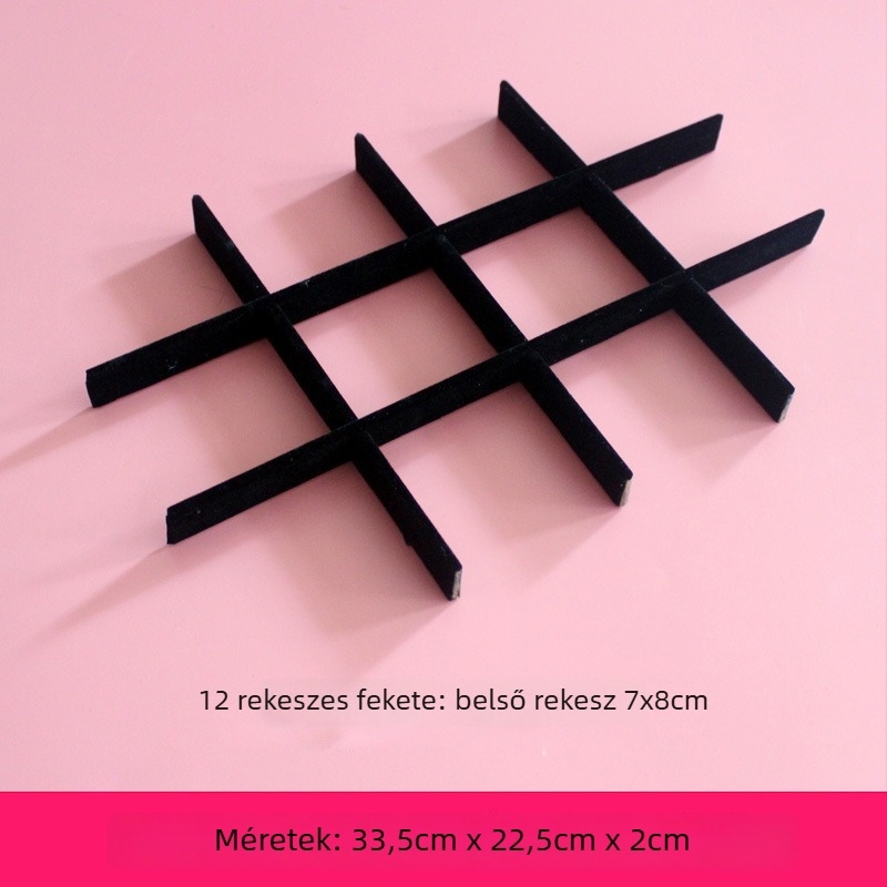 DIY ékszerdoboz hálós rekeszekkel, kézzel készített tevékenység tábla hálós bevonattal, belső tálca és kártyatartó