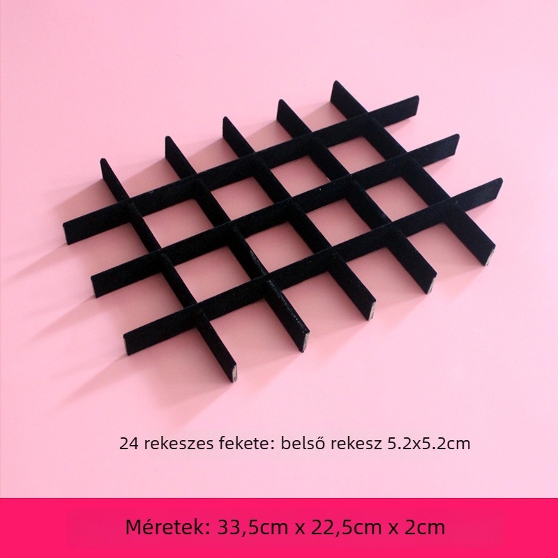 DIY ékszerdoboz hálós rekeszekkel, kézzel készített tevékenység tábla hálós bevonattal, belső tálca és kártyatartó