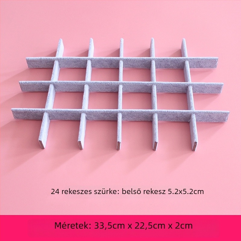 DIY ékszerdoboz hálós rekeszekkel, kézzel készített tevékenység tábla hálós bevonattal, belső tálca és kártyatartó