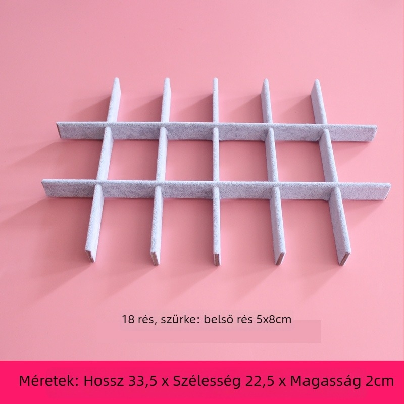 DIY ékszerdoboz hálós rekeszekkel, kézzel készített tevékenység tábla hálós bevonattal, belső tálca és kártyatartó