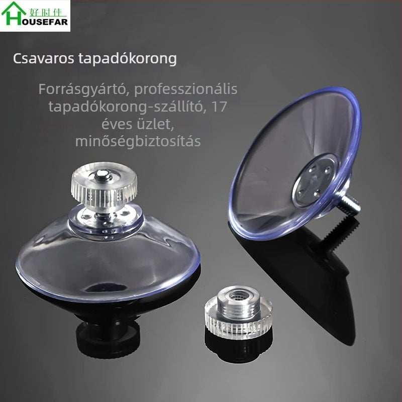 Good 40 mm átlátszó PVC csavaros szívókorong macskafekhelyhez, 304 rozsdamentes dió átlátszó, M4/M8