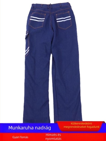 Antisztatikus denim munkanadrág hegesztőknek, téli fleece-béléssel