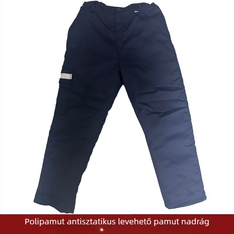 Antisztatikus denim munkanadrág hegesztőknek, téli fleece-béléssel