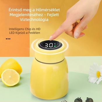 Új mini hordozható Belly Cup érintésre működő hőmérséklet kijelzővel és intelligens szigeteléssel, 304-es rozsdamentes acél belső