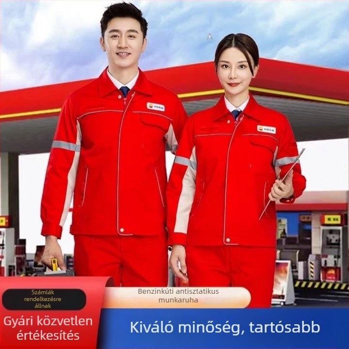 Uniszex olajipari munkaruha, tavasz–ősz, hosszú ujjú, antistatikus
