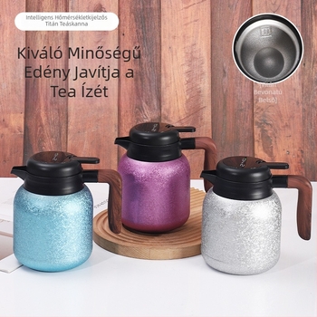 Új modell titánbevonatú belső tartállyal rendelkező teás termosz, tea-víz elválasztással, nagy kapacitás és intelligens hőmérséklet-kijelző, otthonra és irodára